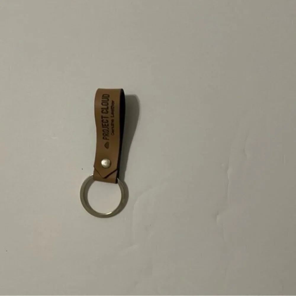 Project Cloud Tan Leather Keychain NWOT